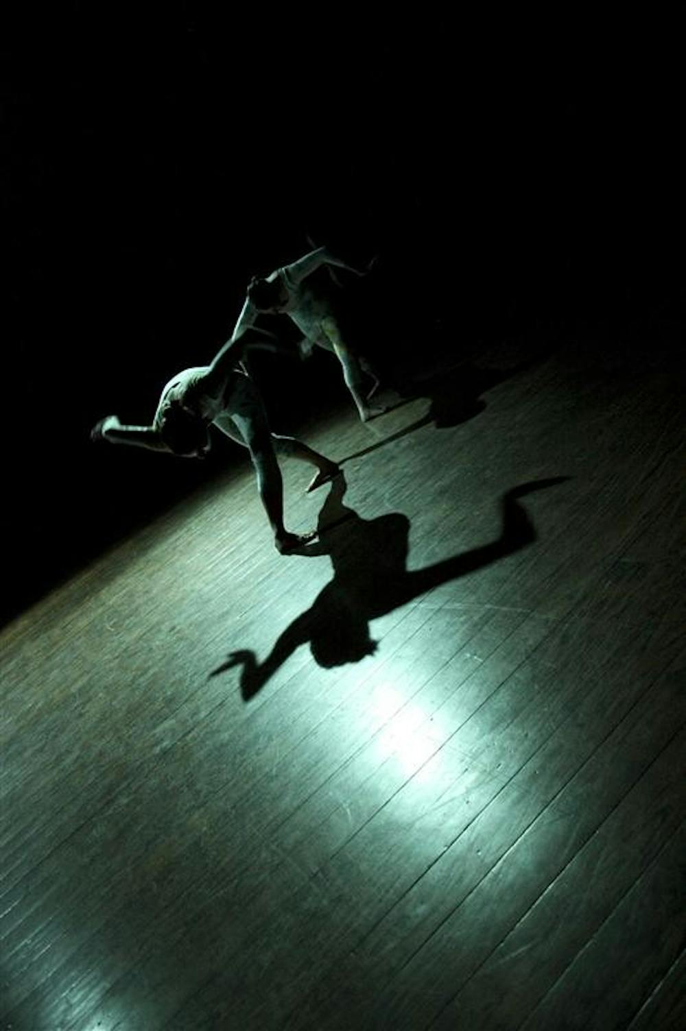 Students in the IU Contemporary Dance Program perform "Blow Fly" Sunday afternoon at the John Waldron Arts Center. Choreographed by Justin Zuschlag and Utam Moses, the piece was one of eight works in "Piece by Piece - A Collection of Dances" put on by faculty and students of the IU Contemporary Dance Program.