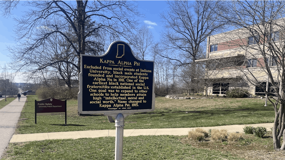 The plaque marking the original location of the IU chapter of Kappa Alpha Psi is seen on March 7, 2023, on East 17th Street. Kappa Alpha Psi was placed on cease and desist on March 6, 2023, for hazing.