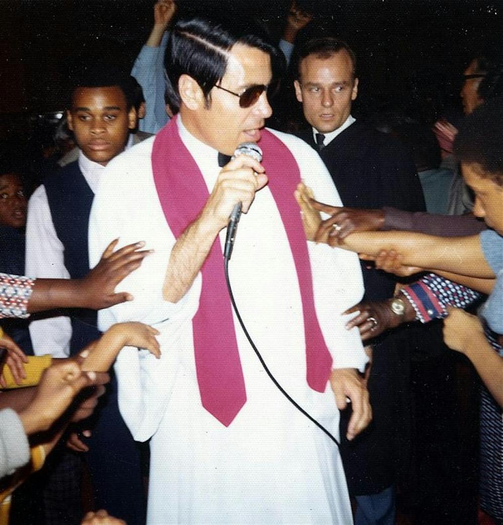 This undated file photo from the California Historical Society, shows Peoples Temple leader Jim Jones. Thirty years ago, more than 900 Americans died in a murder and suicide ritual at the Peoples Temple agricultural mission in the jungle of Guyana.