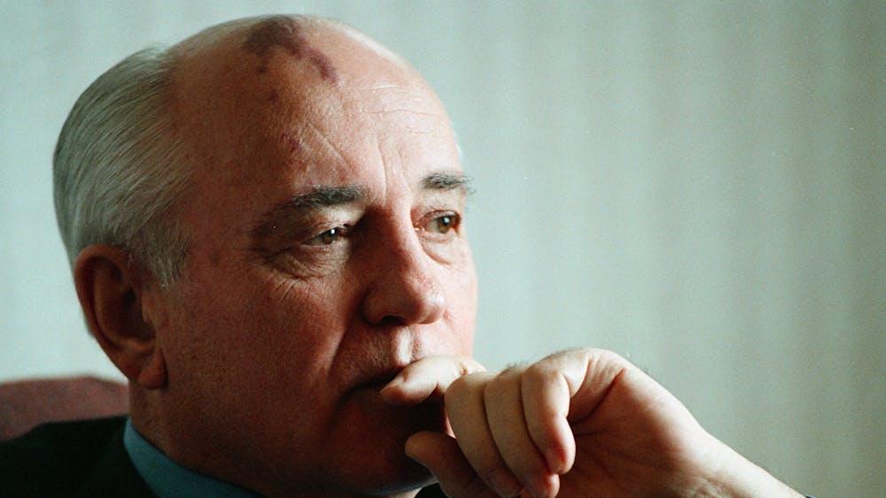 Former Soviet Union President Mikhail Gorbachev answers questions from the Chicago Tribune editorial board March 4, 1999. 
