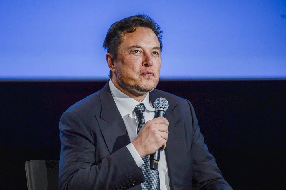 <p>Elon Musk presents at the Offshore Northern Seas 2022 meeting on Aug. 29, 2022, in Stavanger, Norway. Musk has made it his goal to reinstall the accounts of public figures who were suspended for everything from racist comments to incitement of violence.</p>