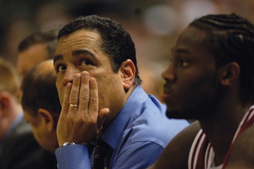 IDS File Photo
Kelvin Sampson looks on during the Hoosier's 58-66 loss to the Michigan State Spartans on Saturday, Feb. 24, 2007. 