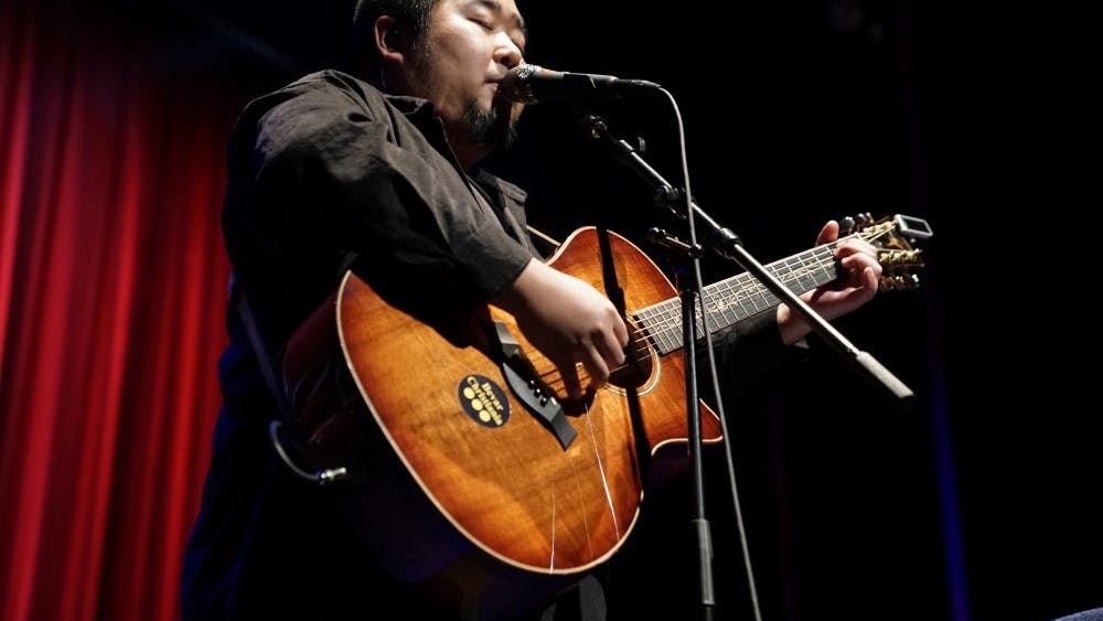 Song Dongye, a Chinese singer and songwriter, performs his repertoire of songs Tuesday in the Buskirk-Chumley Theater. Dongye is an up-and-coming artist currently touring North America and has over 55,000 monthly listeners on Spotify.&nbsp;