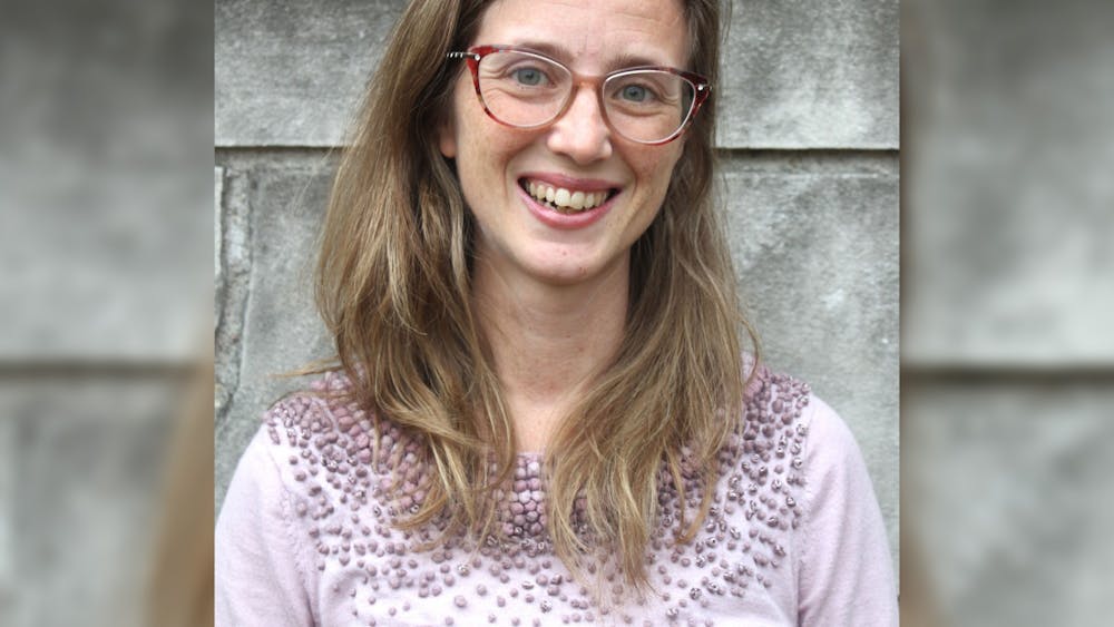 IU ﻿Mathematics professor Julia Plavnik smiles for a portrait Nov. 14, 2022, in front of Rawles Hall. Plavnik received the Humboldt Fellowship Oct. 31, 2022.