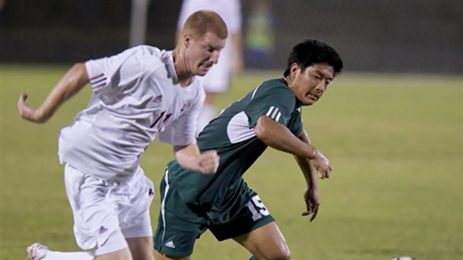 IU forward Michael Roach goes after the ball during a game against Michigan State on Oct. 6, 2007, at Bill Armstrong Stadium. IU won 2-0.