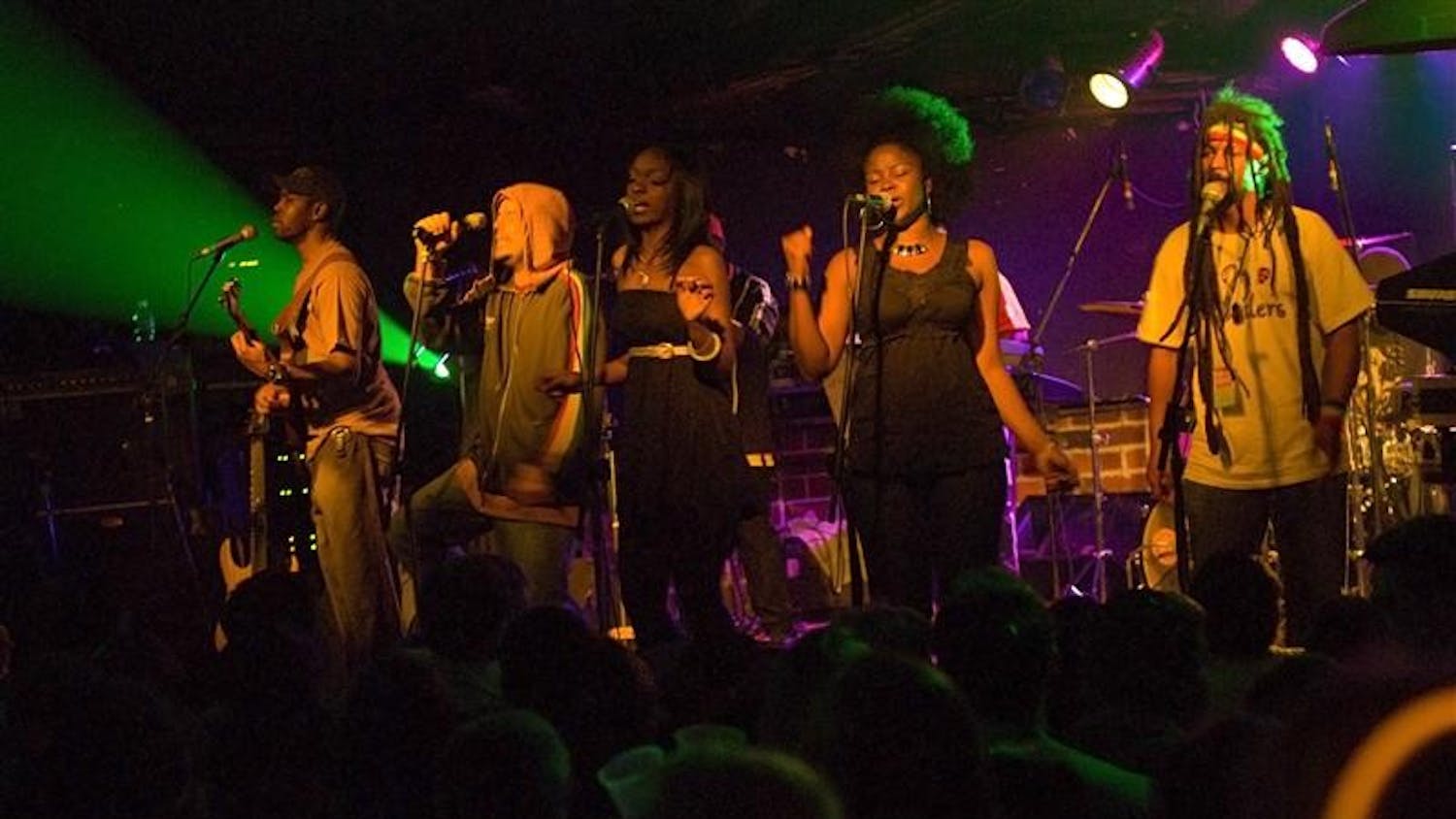 The Wailers, the backing band for the late Jamaican musician Bob Marley, perform reggae music for their Exodus 2009 tour at the Bluebird Thursday evening. Though none of the original members of the band remain, relatives of the founding members carry on the legacy playing Marley's music as well as the original tunes.