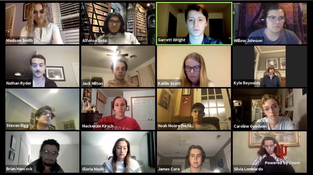 <p>A screenshot from the IU Student Government congress meeting Dec. 6 over Zoom. The IUSG Congress has been meeting online all semester and will continue to do so for the time being.</p>