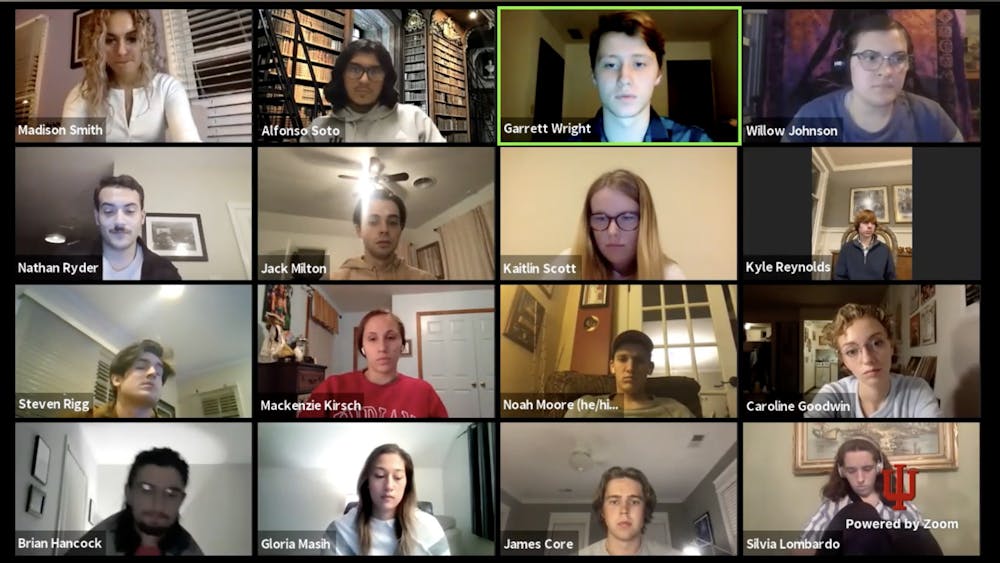 A screenshot from the IU Student Government congress meeting Dec. 6 over Zoom. The IUSG Congress has been meeting online all semester and will continue to do so for the time being.