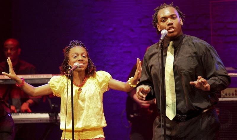 The IU Soul Revue performs "Sessions in Love"  on Saturday evening at the Buskirk-Chumley Theater. The concert featured harmonies, horns and rhythm sections, dance and a storyline centered on love. 