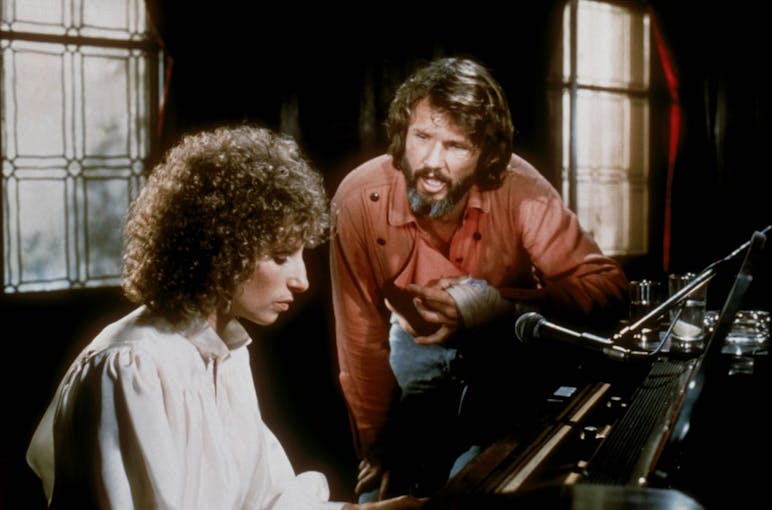 The 1976 "A Star is Born" stars Kris Kristofferson and Barbra Streisand. 