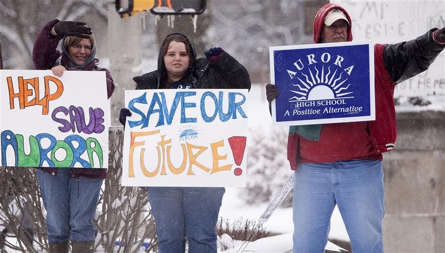 Aurora Alternative High School supporters