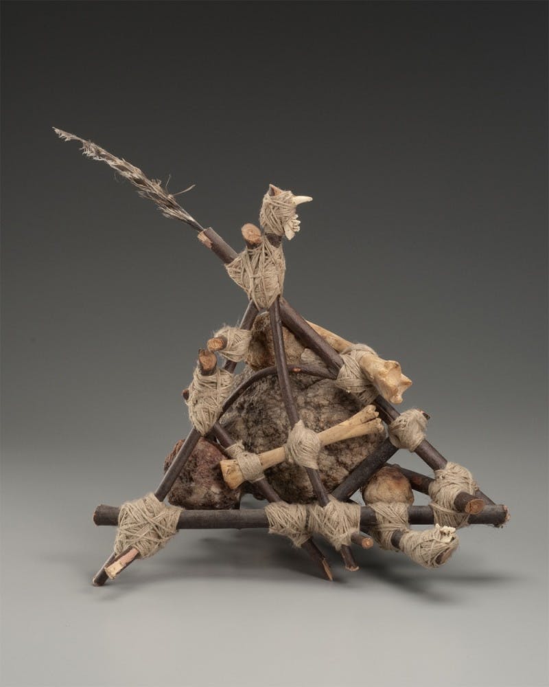 David Ebbinghouse uses natural materials to create sculptures in Blueline Media Productions' latest exhibit. He has been an artist for more than 30 years. 