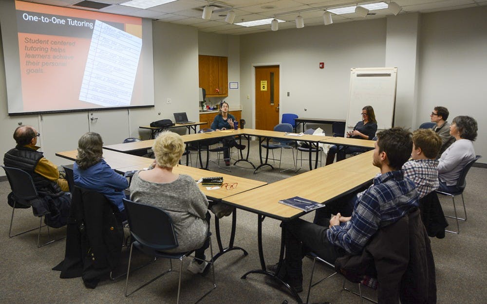 Volunteer orientation for an adult literacy programfrom VITAL (Volunteers In Tutoring Adult Learners) happens Wedensday morning at Monroe County Public Library. This adult literacy program provided one to one tutorial in order to help local people and international students improve their English reading. 