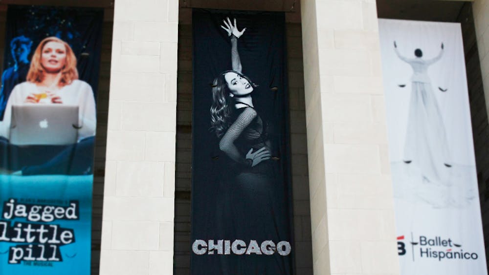 The IU Auditorium is seen on Feb. 26, 2023, on East seventh Street. &quot;Chicago&quot; will begin shows at the location on March 7, 2023.