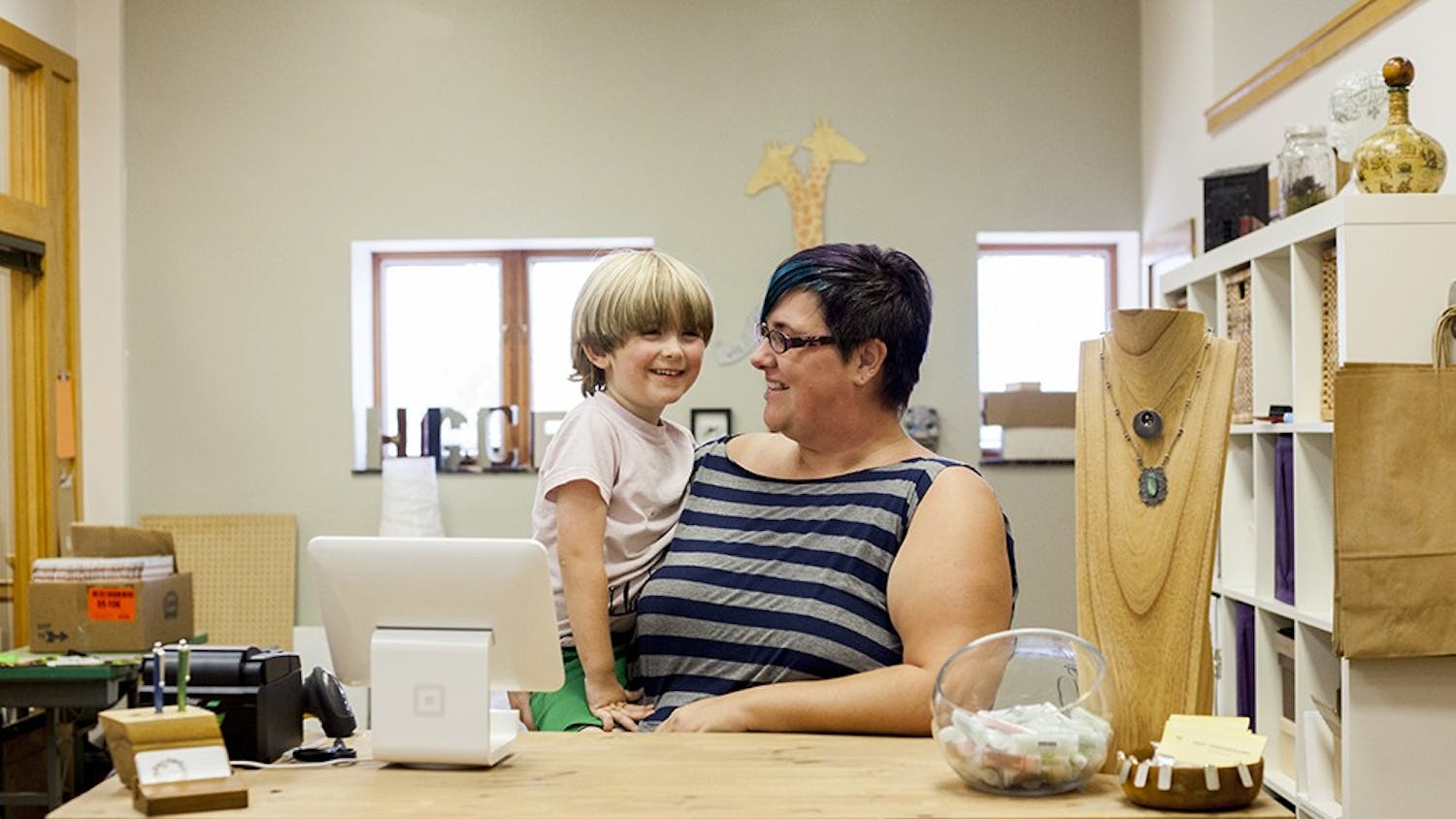 Talia Halliday's son Griffen enjoys spending time at Gather.