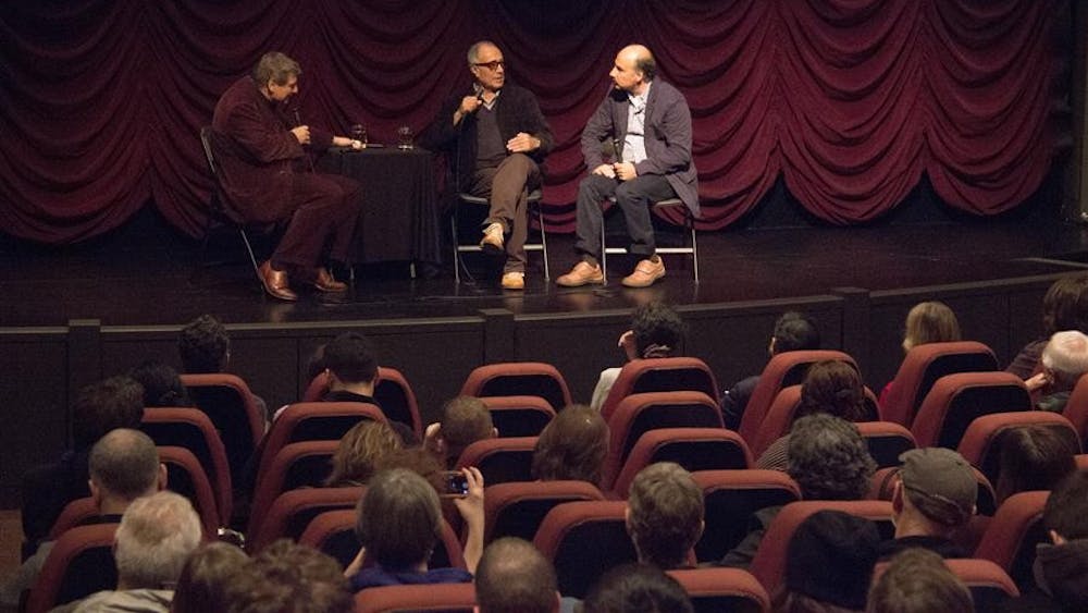 Film Director Abbas Kiarostami answers interview questions about his recent work in film making during the "Abbas Kiarostami in Indiana" event Monday at the IU Cinema. 