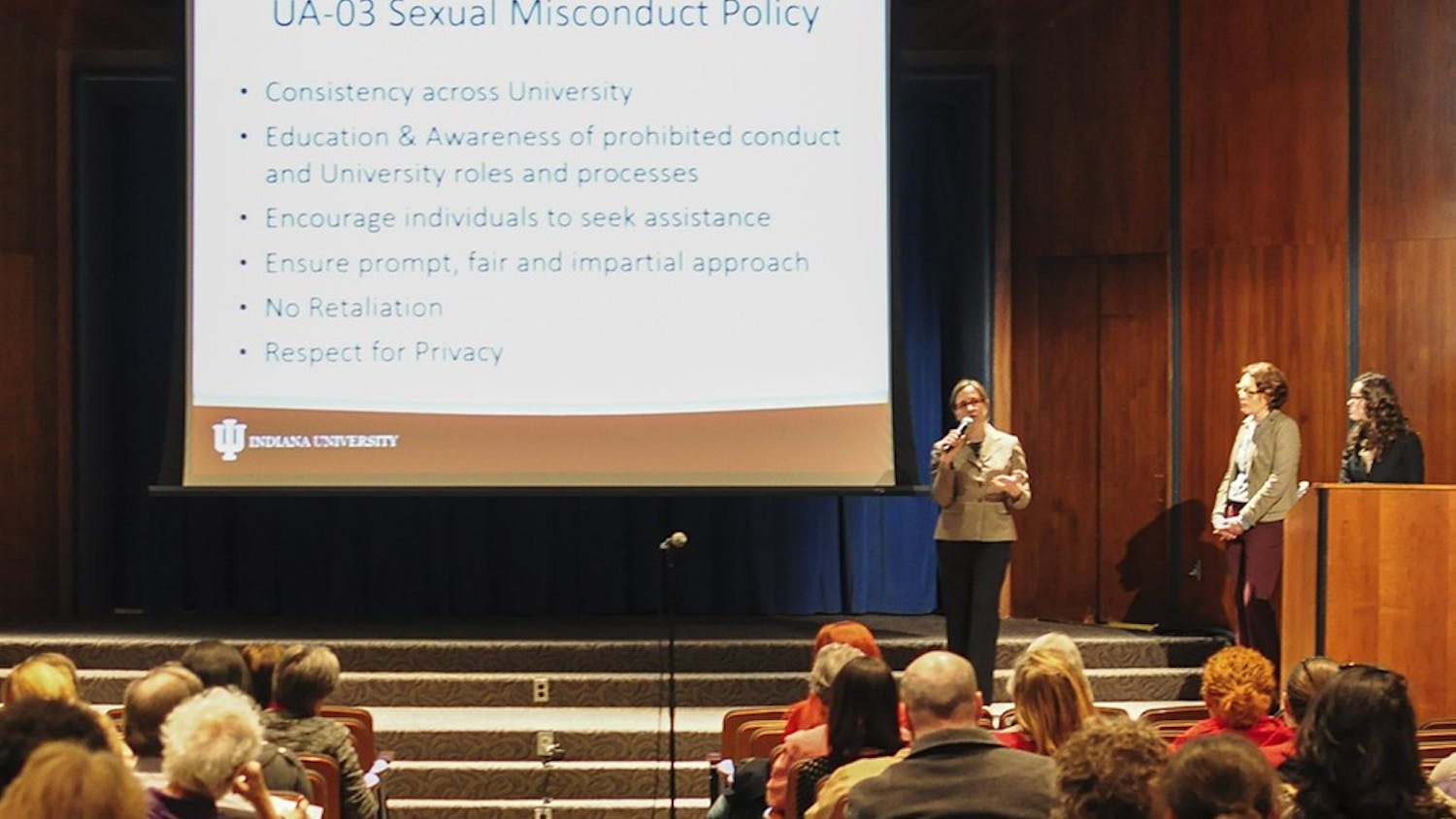 IMU Whittenberger Auditorium holds a meeting on sexual misconduc