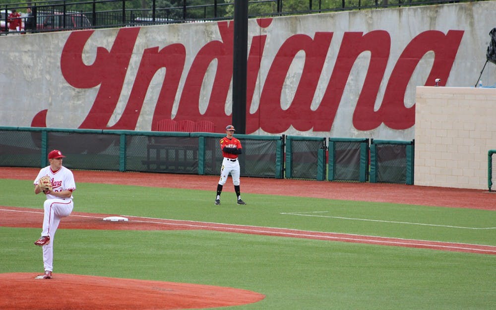 Sophomore starter Jonathan Stiever got the start against the Maryland Terrapins Friday at Bart Kaufman Field. His outing was shortened because of a lightning delay after three innings.