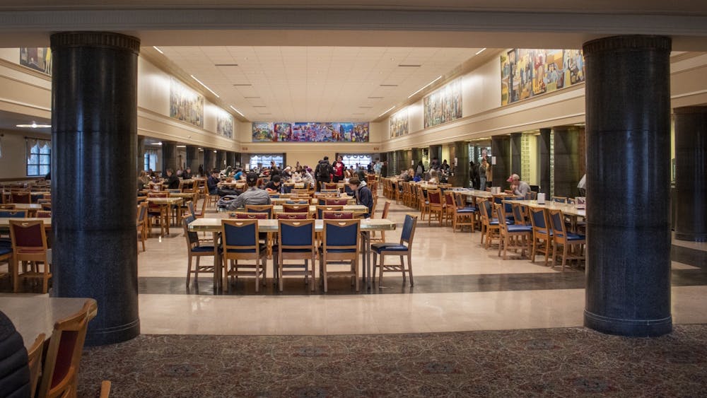 The Wright Dining Hall is seen Jan. 15, 2023, inside of the Wright Quad. The project to renovate Wright Quadrangle is entering its first construction phase.