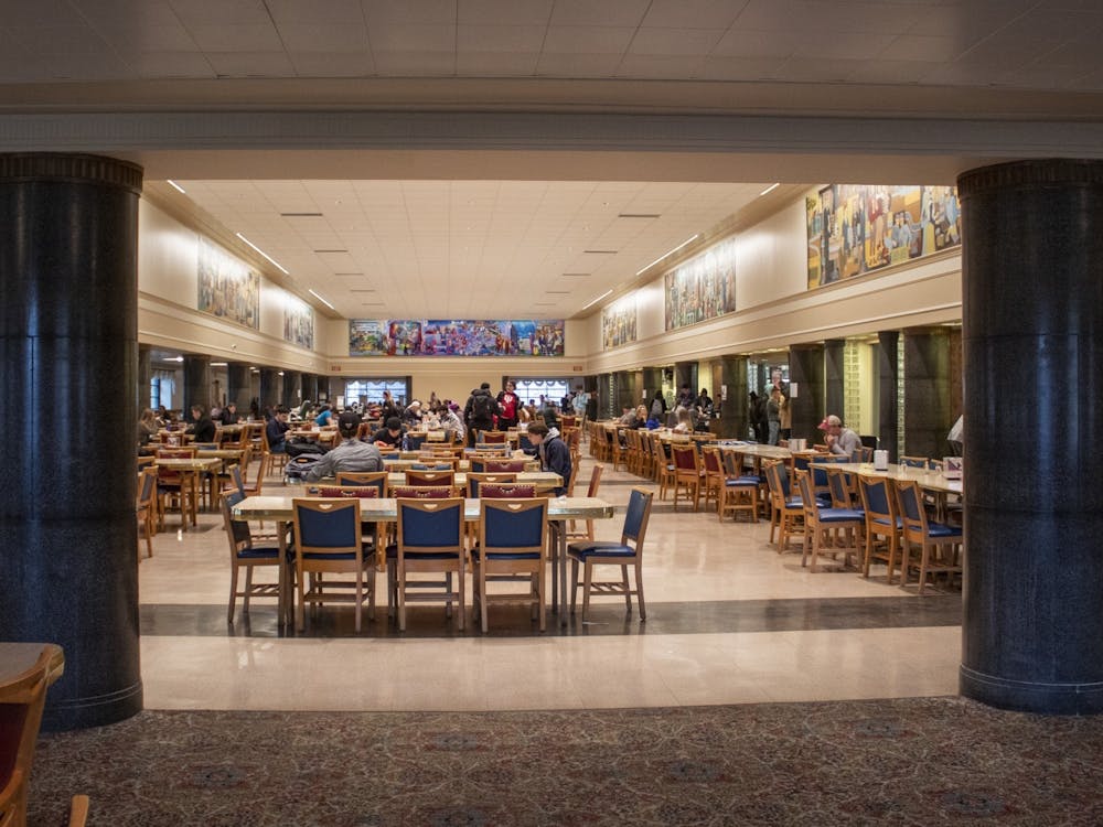 The Wright Dining Hall is seen Jan. 15, 2023, inside of the Wright Quad. The project to renovate Wright Quadrangle is entering its first construction phase.