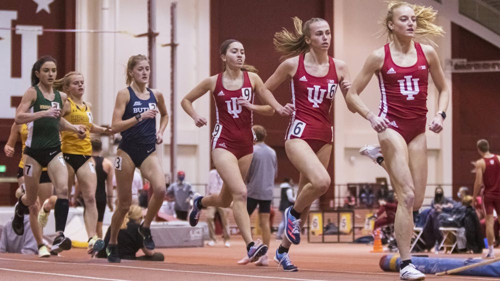 Senior distance runner Ana Barrott competes in the women&#x27;s 3000-meter final Friday at Gladstein Fieldhouse. Barrott placed first overall in the women&#x27;s 3000-meter final. 
