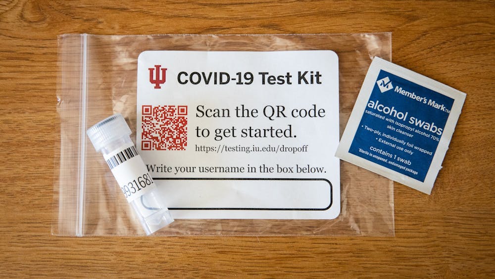 An IU at-home COVID-19 test is seen. Bloomington residents can now receive two free at-home COVID-19 tests per person from the Monroe County Health Department or the Monroe County Public Health Clinic, according to a press release from the health department. 