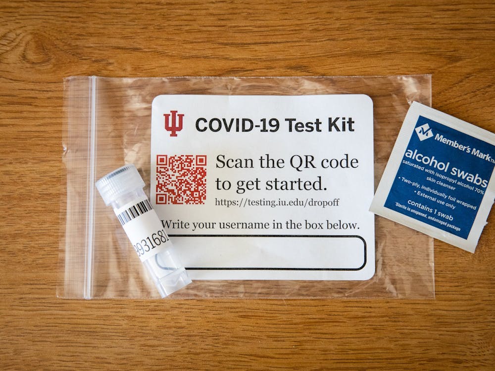 An IU at-home COVID-19 test is seen. Bloomington residents can now receive two free at-home COVID-19 tests per person from the Monroe County Health Department or the Monroe County Public Health Clinic, according to a press release from the health department. 