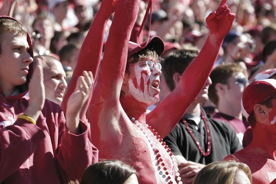 IU football fans at homecoming