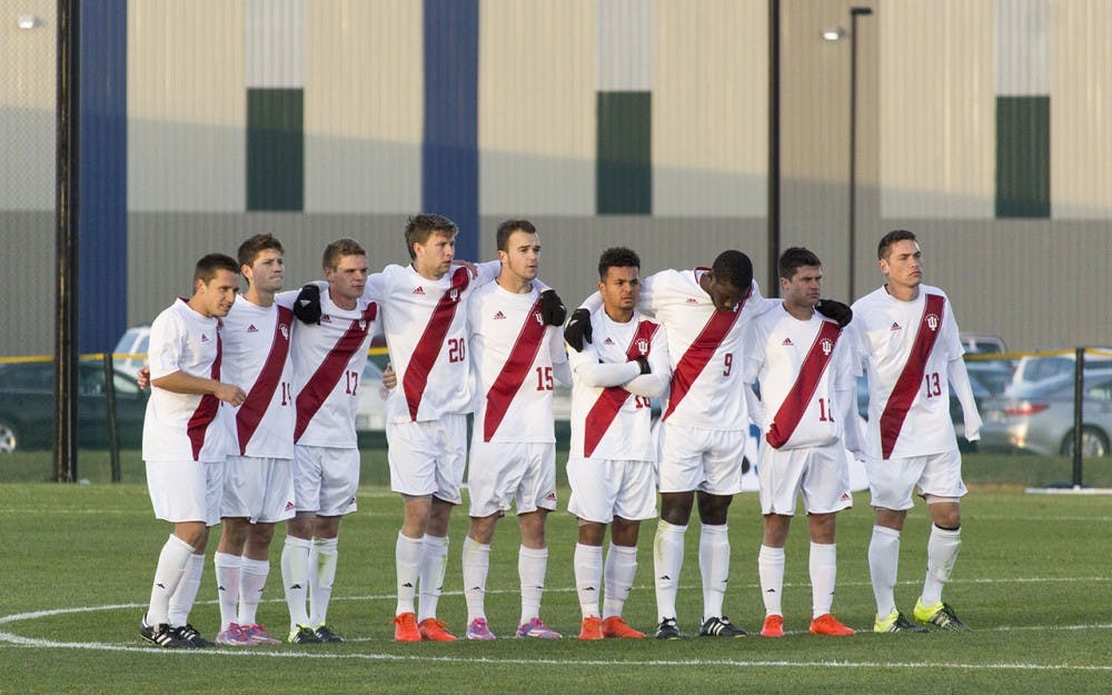 The Hoosiers during the Friday afternoon's penalty shootout loss (3-4) against Wisconsin at Grand Park.