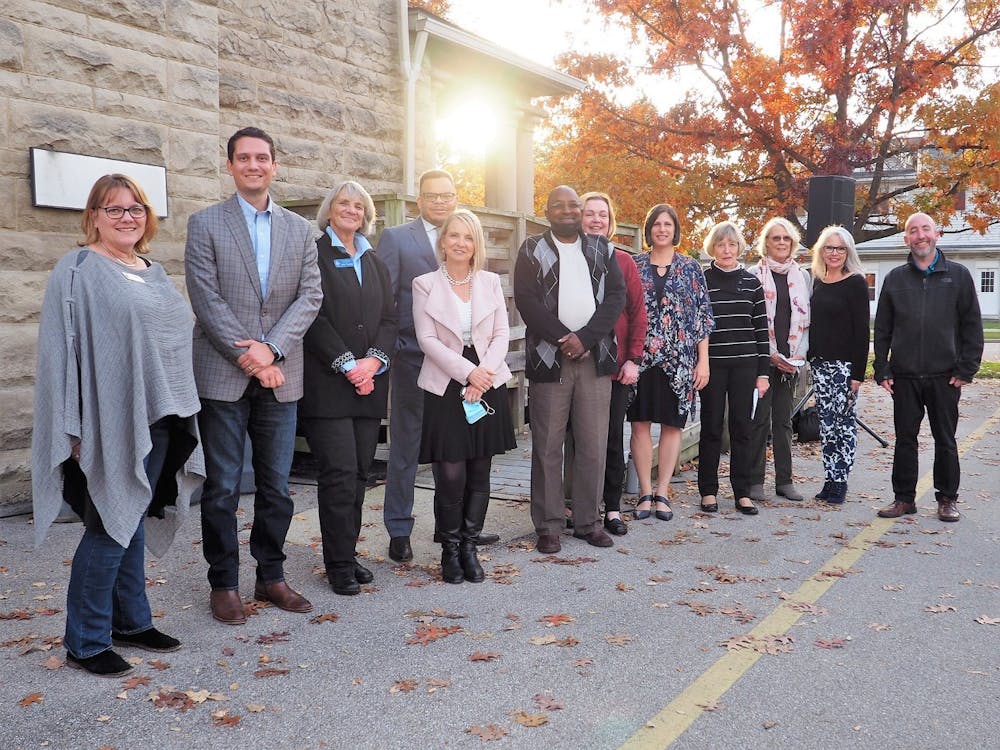 <p>Individuals who worked on the May 2022 Heading Home project, as well as representatives from United Way of Monroe County and the Community Foundation of Bloomington and Monroe County, stand for a photo.</p>