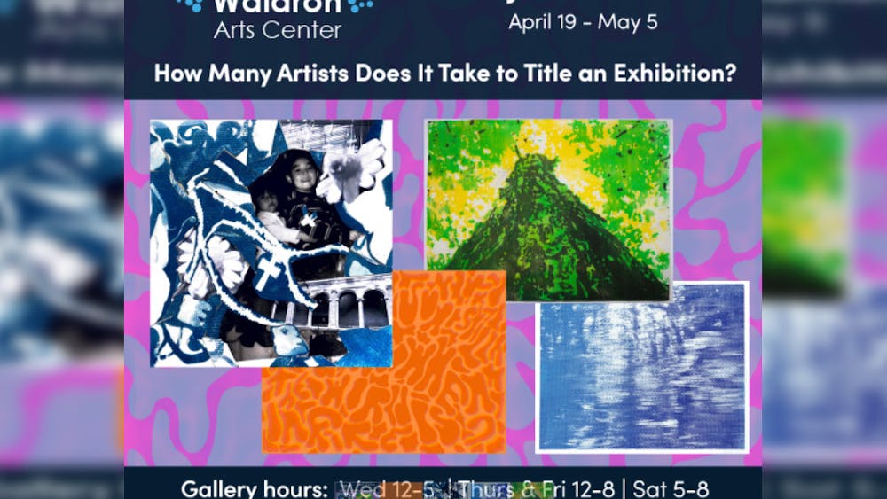 The flyer for the &quot;How Many Artists Does it Take to Title an Exhibition&quot; show is pictured. The exhibition serves as BA capstone project showcase for IU seniors studying studio art. 