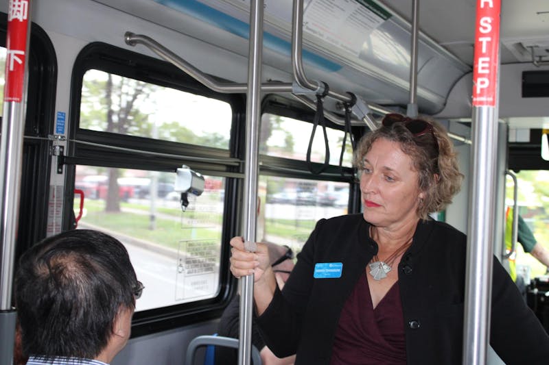 Mayor Thomson hosts Traveling Town Hall on Bloomington Transit bus