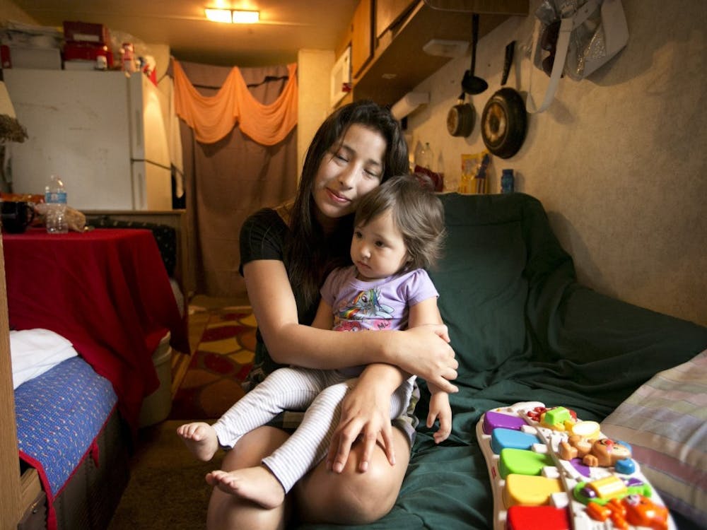 Maria Aracely, 18, and her daughter Linze, 1, fled their home in Honduras for Texas. As part of the "Mexico Remix" festival, IU Libraries will have a book discussion on Valeria Luiselli’s “Tell Me How it Ends: An Essay in 40 Questions,” which is about Luiselli’s experience with Latin American children facing deportation as they come into the United States.