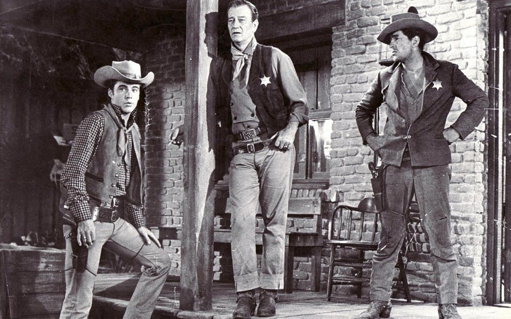 Ricky Nelson, John Wayne and Dean Martin star in "Rio Bravo."