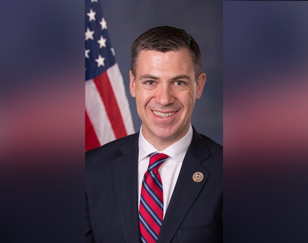 <p>A portrait of U.S. Rep. Jim Banks is shown. Banks represents Indiana&#x27;s 3rd congressional district, and he announced his run for U.S. senator on Jan. 17, 2023. </p>