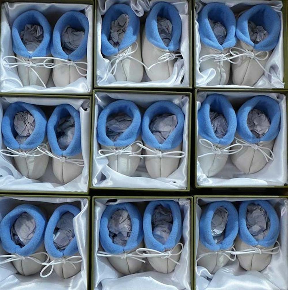 Michelle Facos, art history professor at IU, launched MooseBooties, a line of baby shoes on Feb. 1. 
