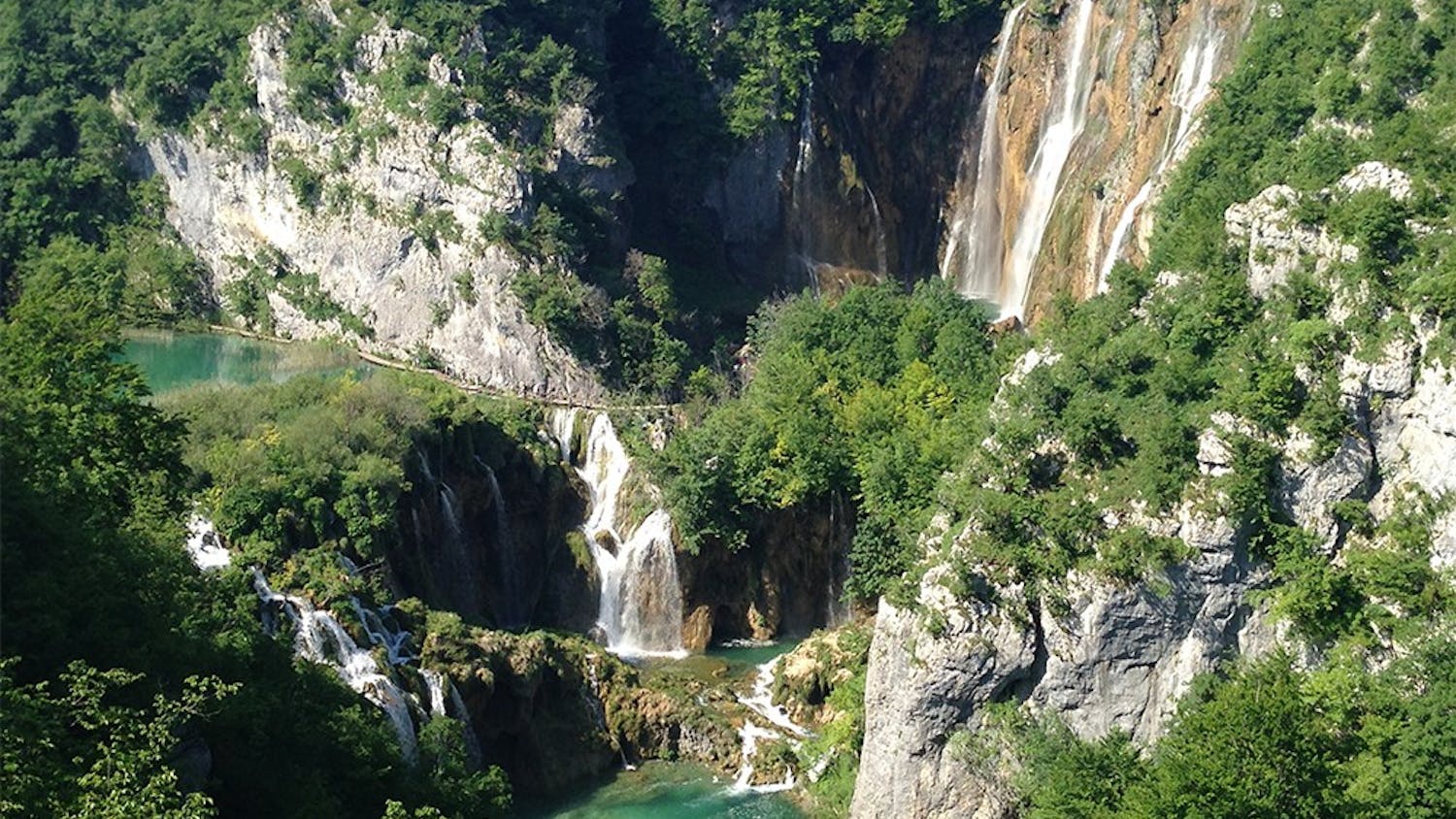 The Veliki Slap, the largest waterfall at Plitvice Lakes National Park, is 78 meters high. It is the culminating view of the five-hour hike around the park and the main attraction at Plitvice.