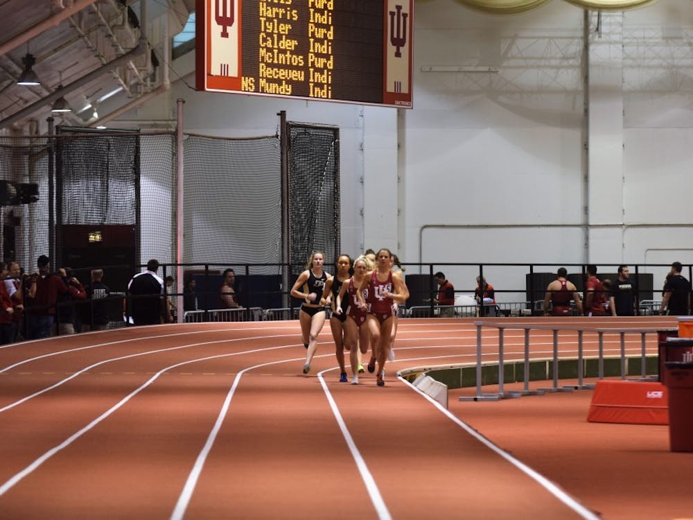 The women's track and field team competes in the mile at IU's dual meet against Purdue on Saturday, Jan. 14, 2017, in the Harry Gladstein Fieldhouse. IU will compete in the Florida Relays on March 29 through March 31 in Gainesville, Florida.&nbsp;