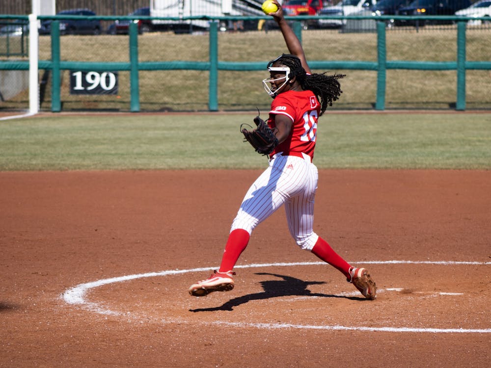 Then-freshman pitcher Brianna Copeland, throws a pitch against Western Illinois University on March 5, 2022. Indiana softball heads to Clearwater, Florida to compete in the NFCA Leadoff Classic.