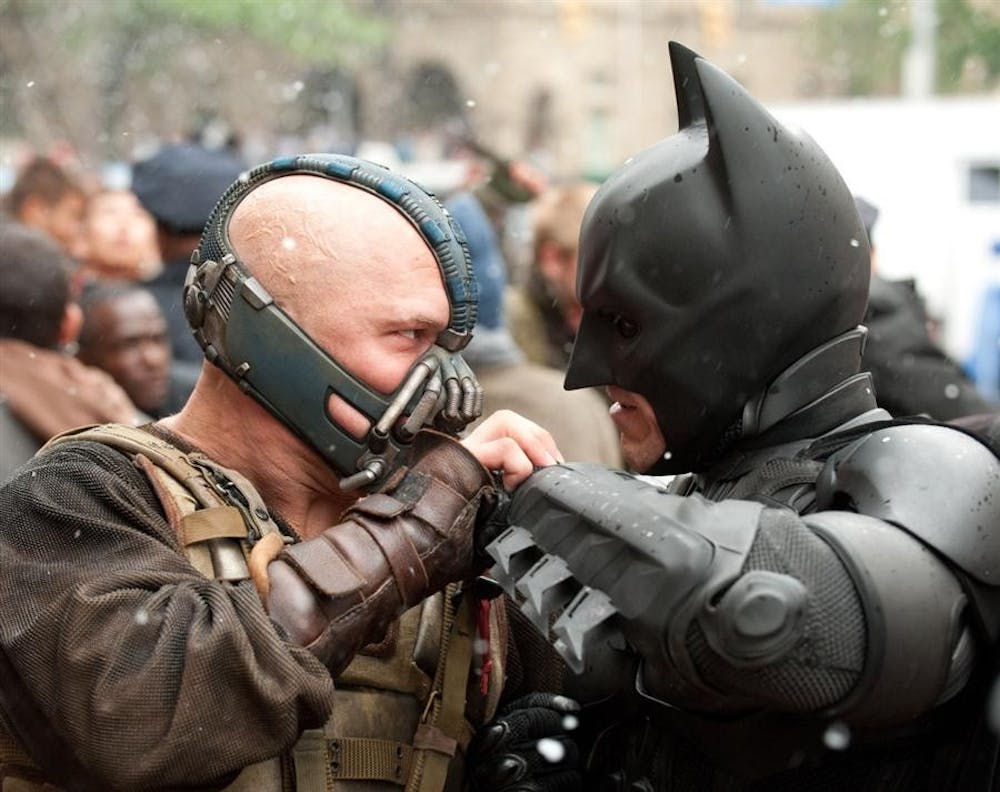 Bane and the Bat armwrestle for Gotham.