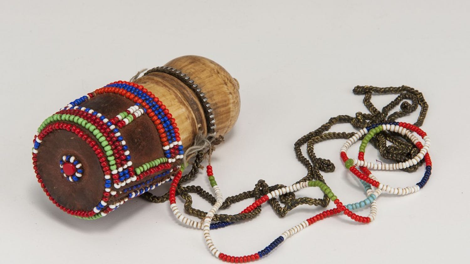 A snuff container made by the Maasai peoples of Kenya that was collected in 1976. The show will open at the IU Art Museum March 2016.