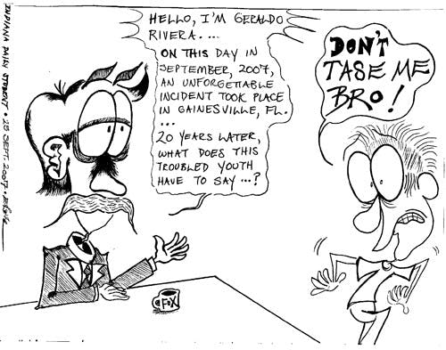 Horses tear over the track to begin the race at 1999’s Kentucky Derby. 