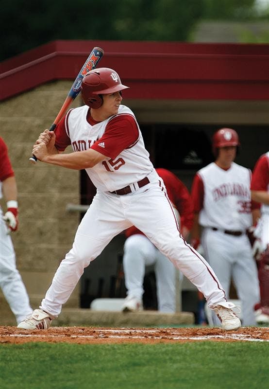 Senior outfielder Chris Hervey waits for a pitch from Butler's Joe Ochs Tuesday May 13th, 2008 at Sembower Field. 