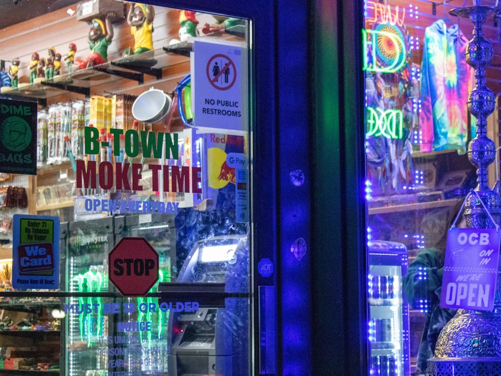 B-Town Smoke Time has multiple signs posted signaling to customers their rules and regulations. Recreational and medicinal cannabis is still illegal in Indiana, but many cannabis products are marketed as beneficial, especially towards mental health issues, which Larson said he disagrees with.
