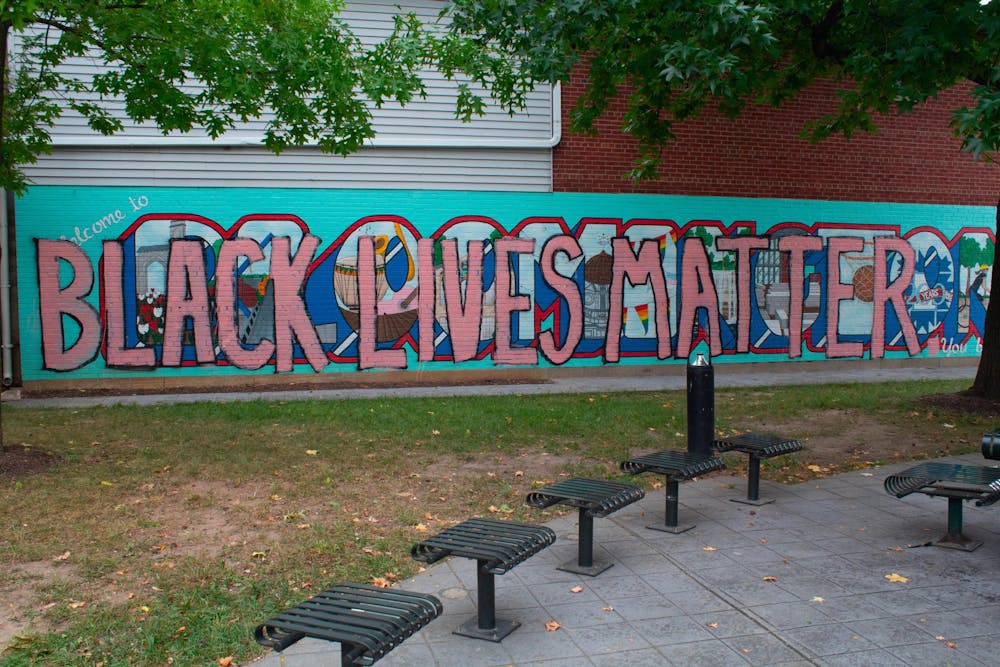 <p>The City of Bloomington mural located in People’s Park has been painted over with the words “BLACK LIVES MATTER.” The message was painted on June 19, but the artist is still unknown. </p>