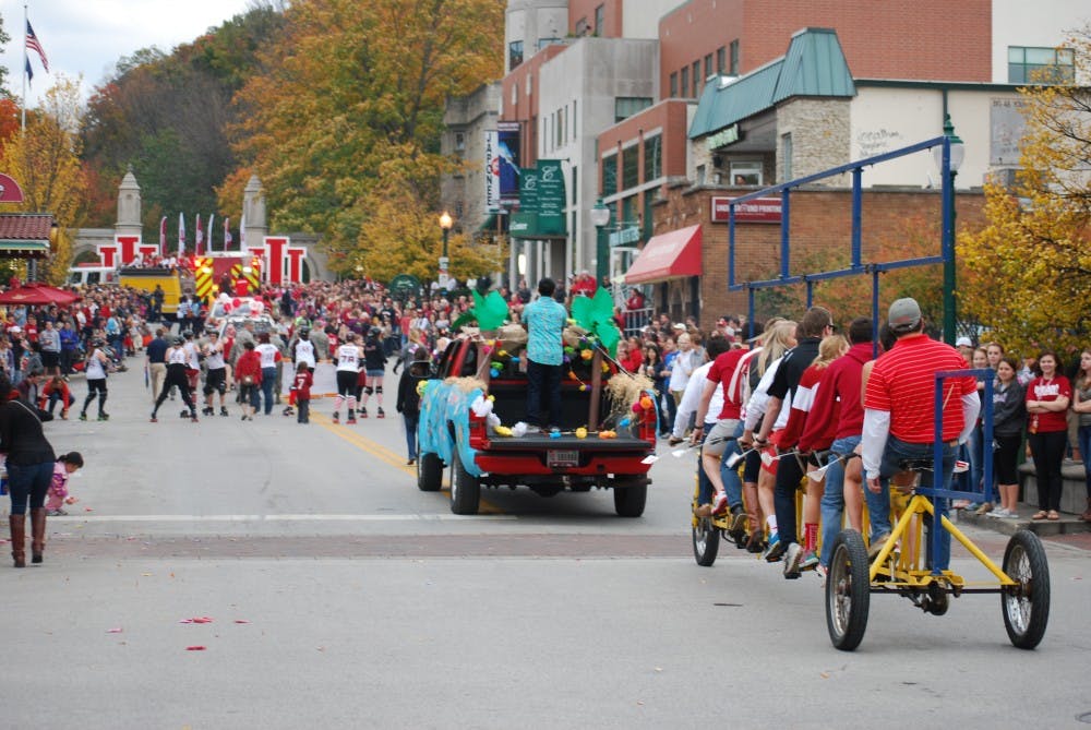 The Homecoming Parade moves down Kirkwood Ave. Friday.