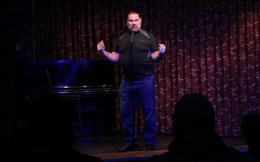 Jim Duggan aka "Hacksaw", a former WWE wrestler, preformed stand up comedy Wednesday night at Bear's Place.