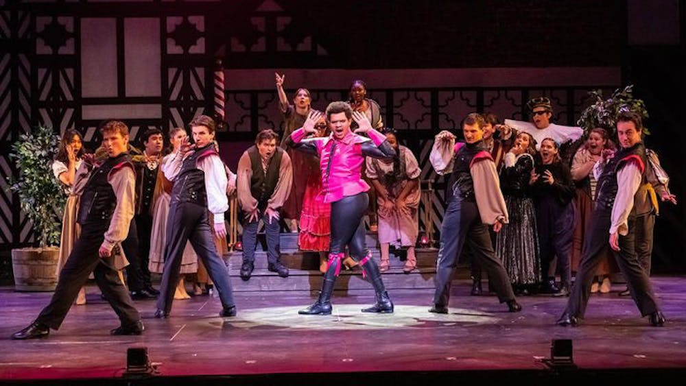 Devin McDuffy performs &quot;Will Power&quot; in &quot;Something Rotten&quot; on April 14, 2023. McDuffy is a third-year student getting his B.F.A. in Musical Theatre.