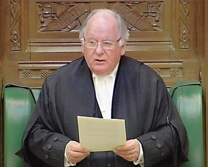 Speaker of the House of Commons Michael Martin reads a statement to the House of Commons in London in this image taken from TV  Monday May 18, 2009. Martin said Monday he was "profoundly sorry" for the handling of Members of Parliament expenses, saying the public had been let down "very badly indeed.