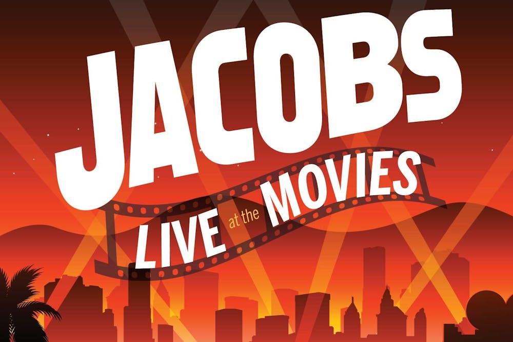 <p>A graphic for &quot;Jacobs Live at the Movies&quot; is pictured. “Jurassic Park” will be shown at the Musical Arts Center at 7:30 p.m. Feb. 18 and 19, featuring the Jacobs School of Music Concert Orchestra. </p>